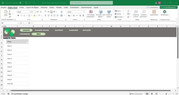Planilha Matriz Nine Box em Excel - Imagem 3
