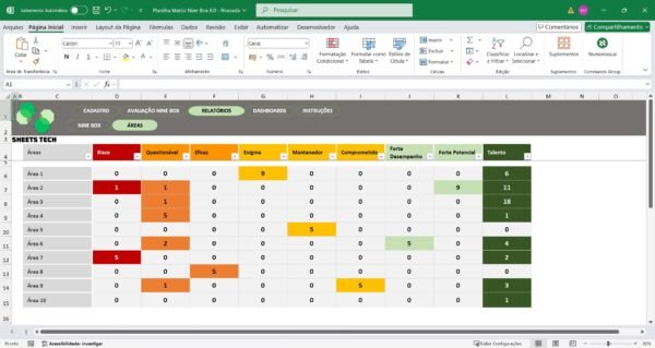 Planilha Matriz Nine Box em Excel - Imagem 6