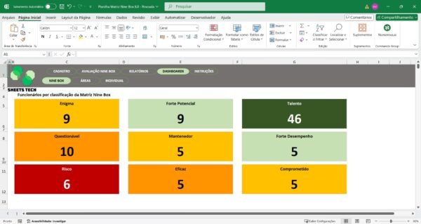 Planilha Matriz Nine Box em Excel - Imagem 7