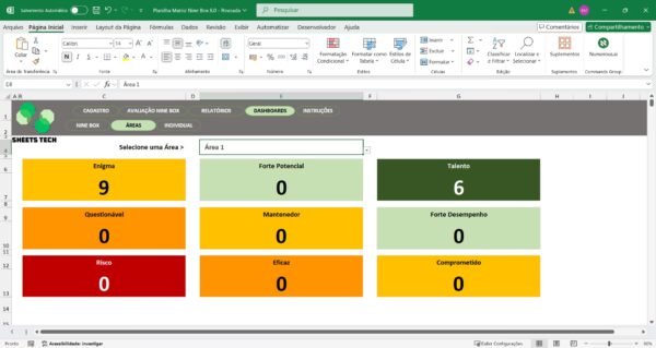 Planilha Matriz Nine Box em Excel - Imagem 8