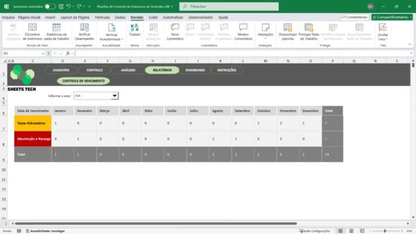 Planilha de Controle de Extintores em Excel - Imagem 9