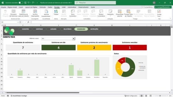 Planilha de Controle de Extintores em Excel - Imagem 2