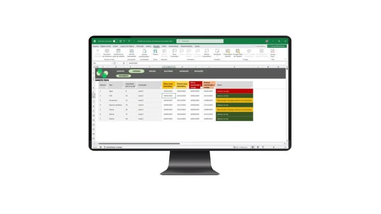 Planilha de Controle de Extintores em Excel