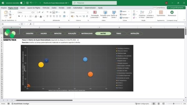 Planilha de Dupla Materialidade em Excel - Imagem 2