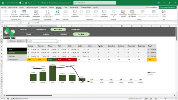 Planilha de Metas e Vendas em Excel - Imagem 9
