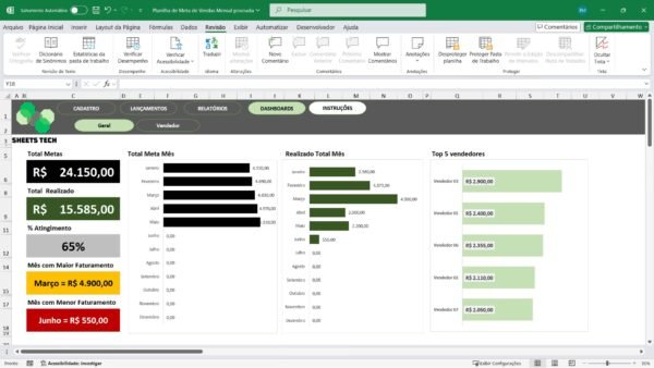 Planilha de Metas e Vendas em Excel - Imagem 10