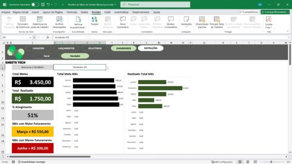 Planilha de Metas e Vendas em Excel - Imagem 11