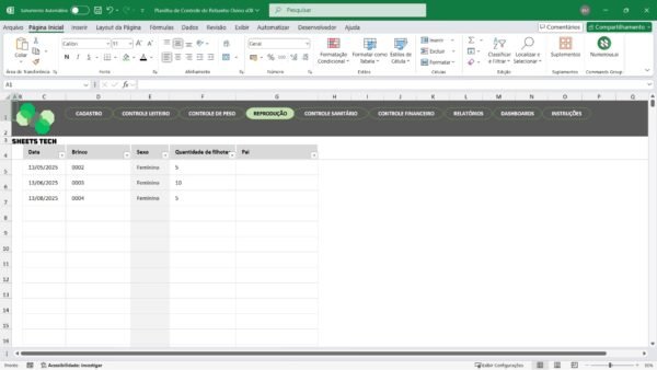 Planilha para Controle de Rebanho Ovino em Excel - Imagem 8