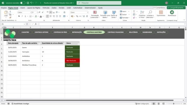 Planilha para Controle de Rebanho Ovino em Excel - Imagem 4