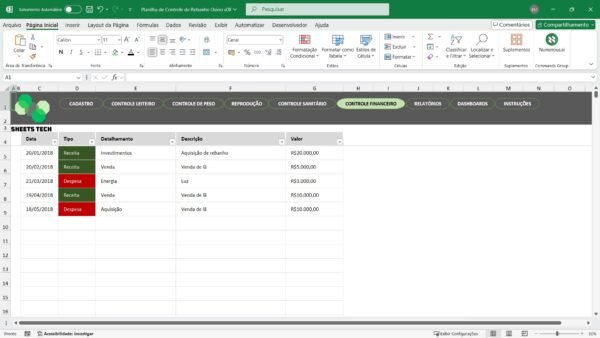 Planilha para Controle de Rebanho Ovino em Excel - Imagem 9