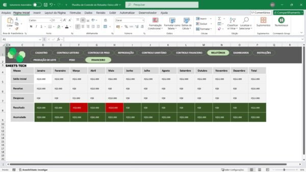 Planilha para Controle de Rebanho Ovino em Excel - Imagem 3
