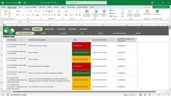 Planilha para Auditoria ISO 9001:2015 - Imagem 2