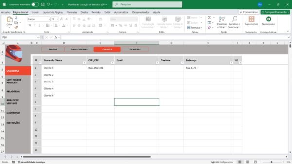 Planilha para Controle de Aluguel de Motos Em Excel - Imagem 4