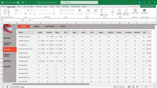 Planilha para Controle de Aluguel de Motos Em Excel - Imagem 7