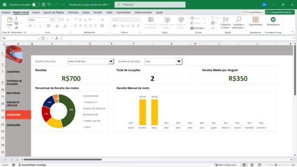 Planilha para Controle de Aluguel de Motos Em Excel - Imagem 11