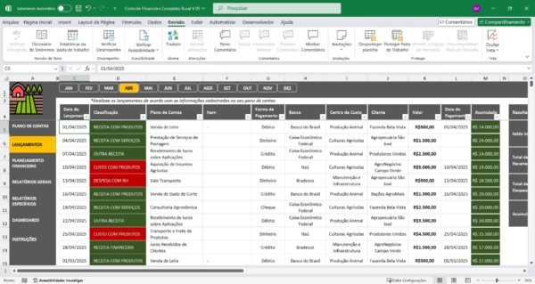 Planilha de Controle Financeiro para Propriedades Rurais - Imagem 9