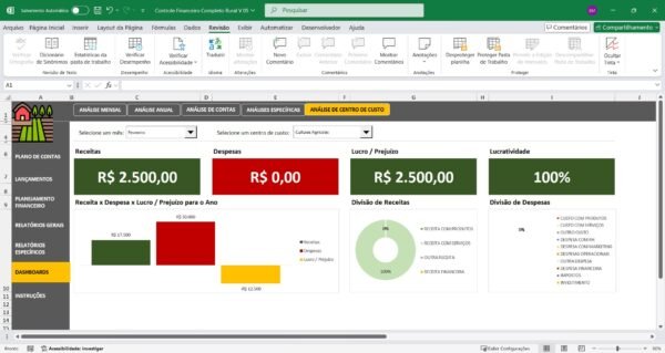 Planilha de Controle Financeiro para Propriedades Rurais - Imagem 2