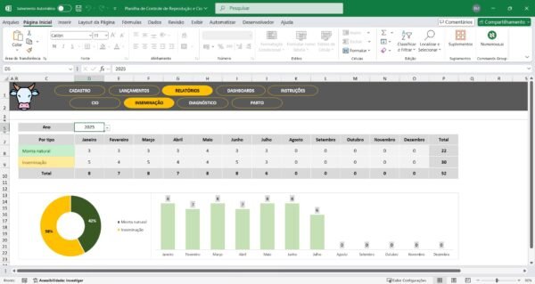 Planilha de Controle de Reprodução e Cio em Excel - Imagem 10