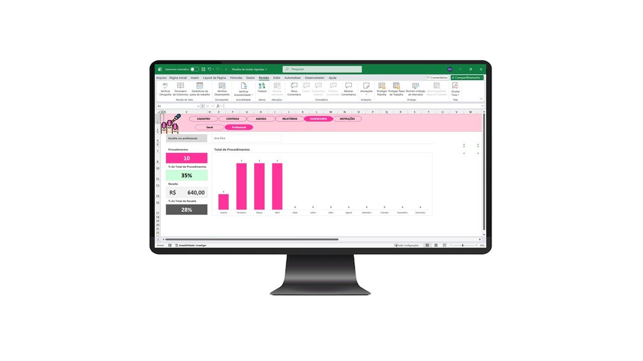 Planilha de Controle de Agenda para Salão Manicure em Excel