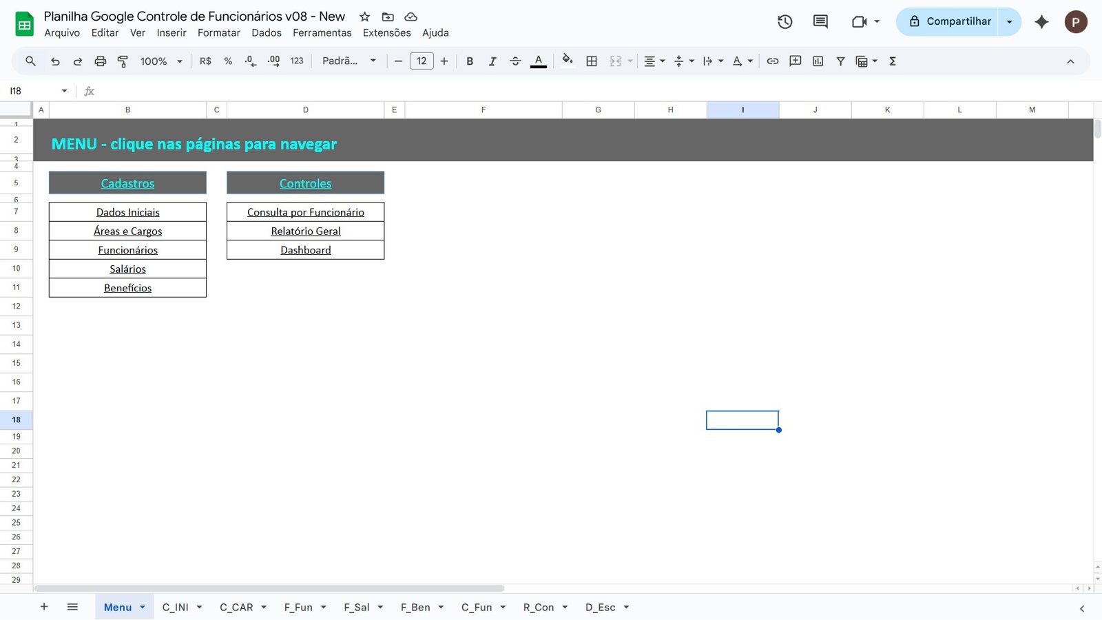 Planilha para Controle de Funcionários no Google Sheets - Imagem 10