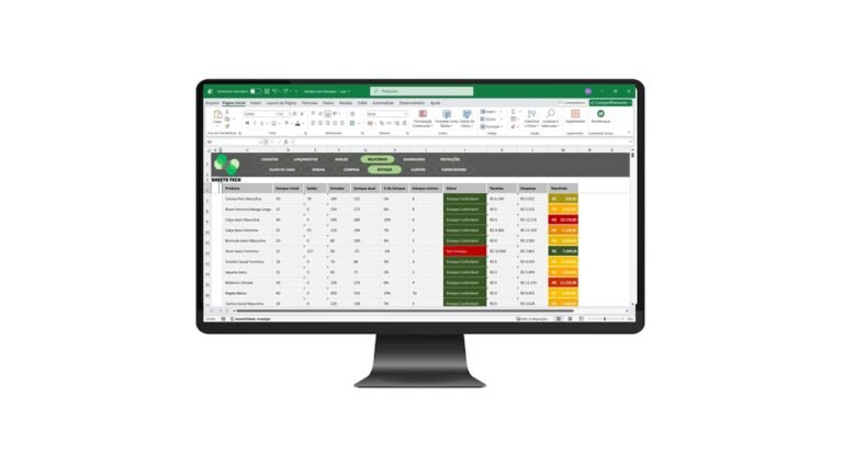 Planilha Controle de Vendas e Estoque para Lojas em Excel