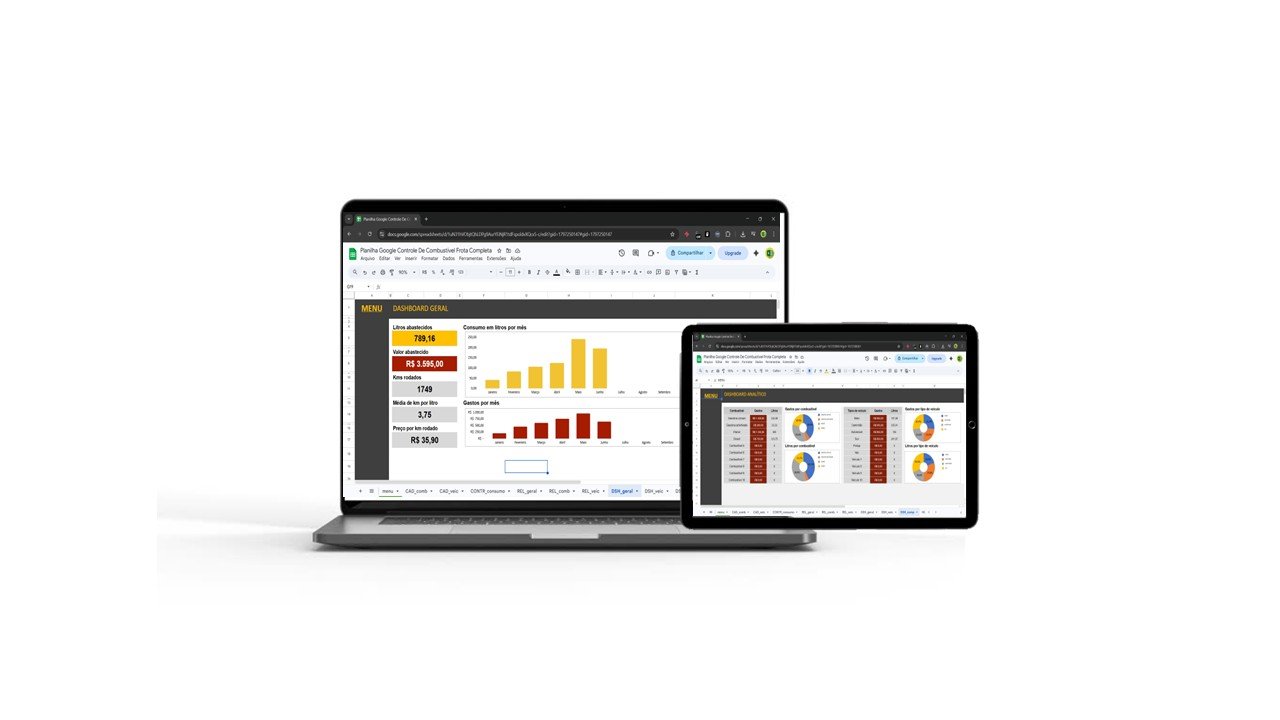 Planilha Google de Controle de Combustível da Frota Google Sheets