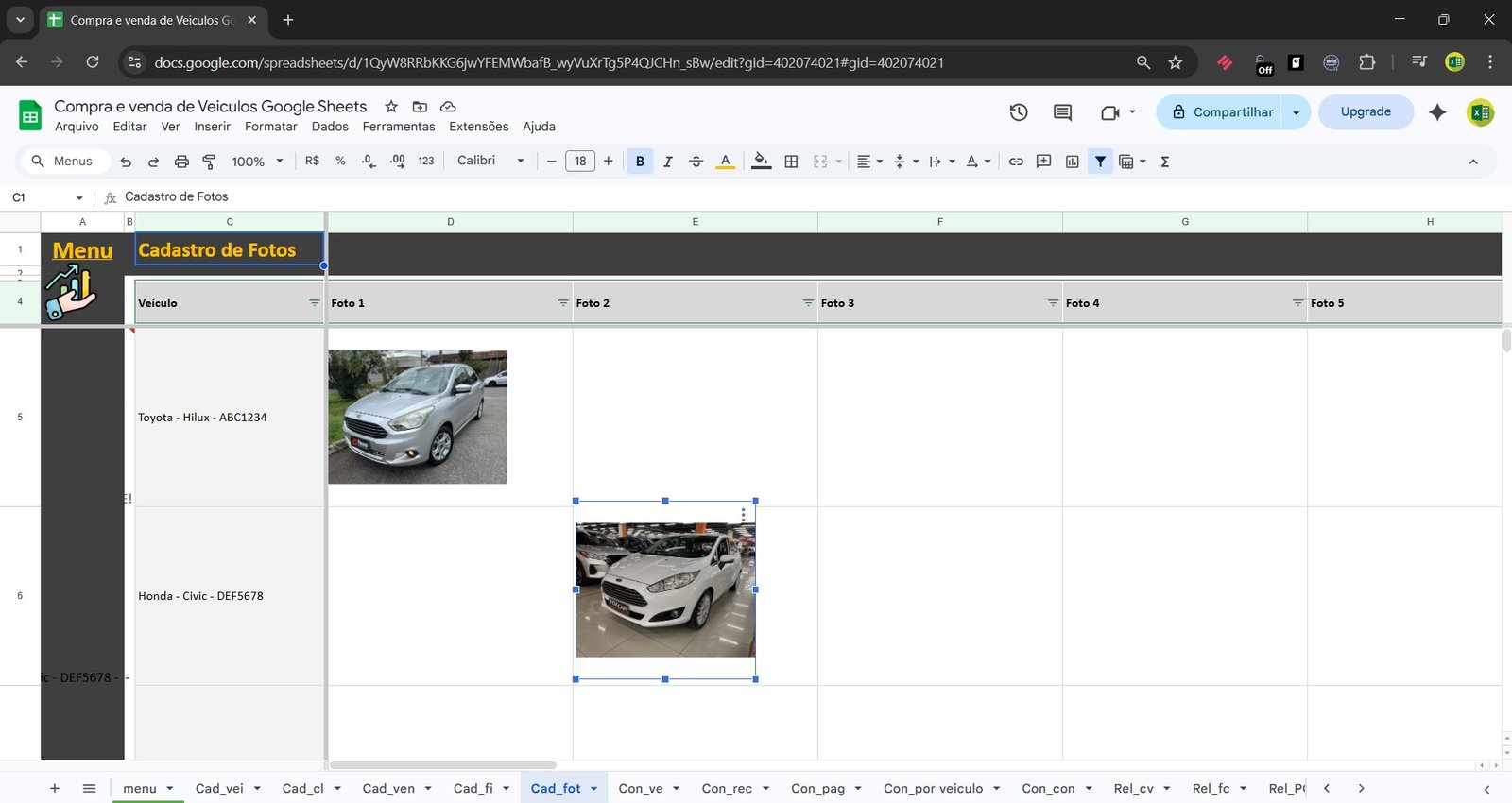 Planilha Google de Compra e Venda de Veículos - Imagem 8