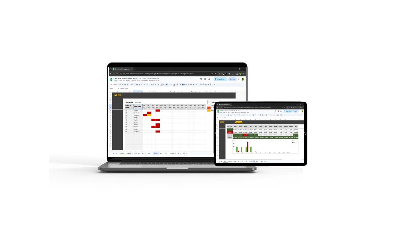 Planilha Google de Controle de Reservas para Pousadas Hotéis e Hostel