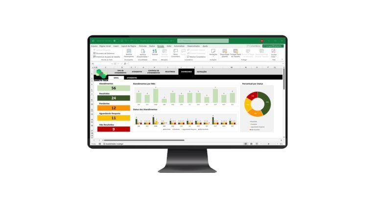 Planilha de Controle de Atendimentos e Tickets em Excel