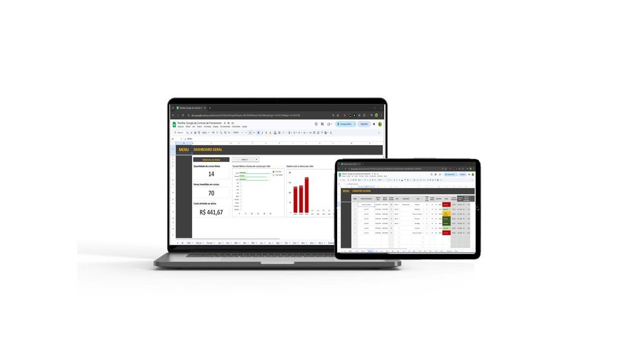 Planilha Google de Controle de Treinamento no Google Sheets