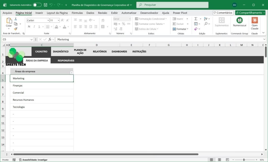 Planilha para Diagnóstico de Governança Corporativa em Excel ...