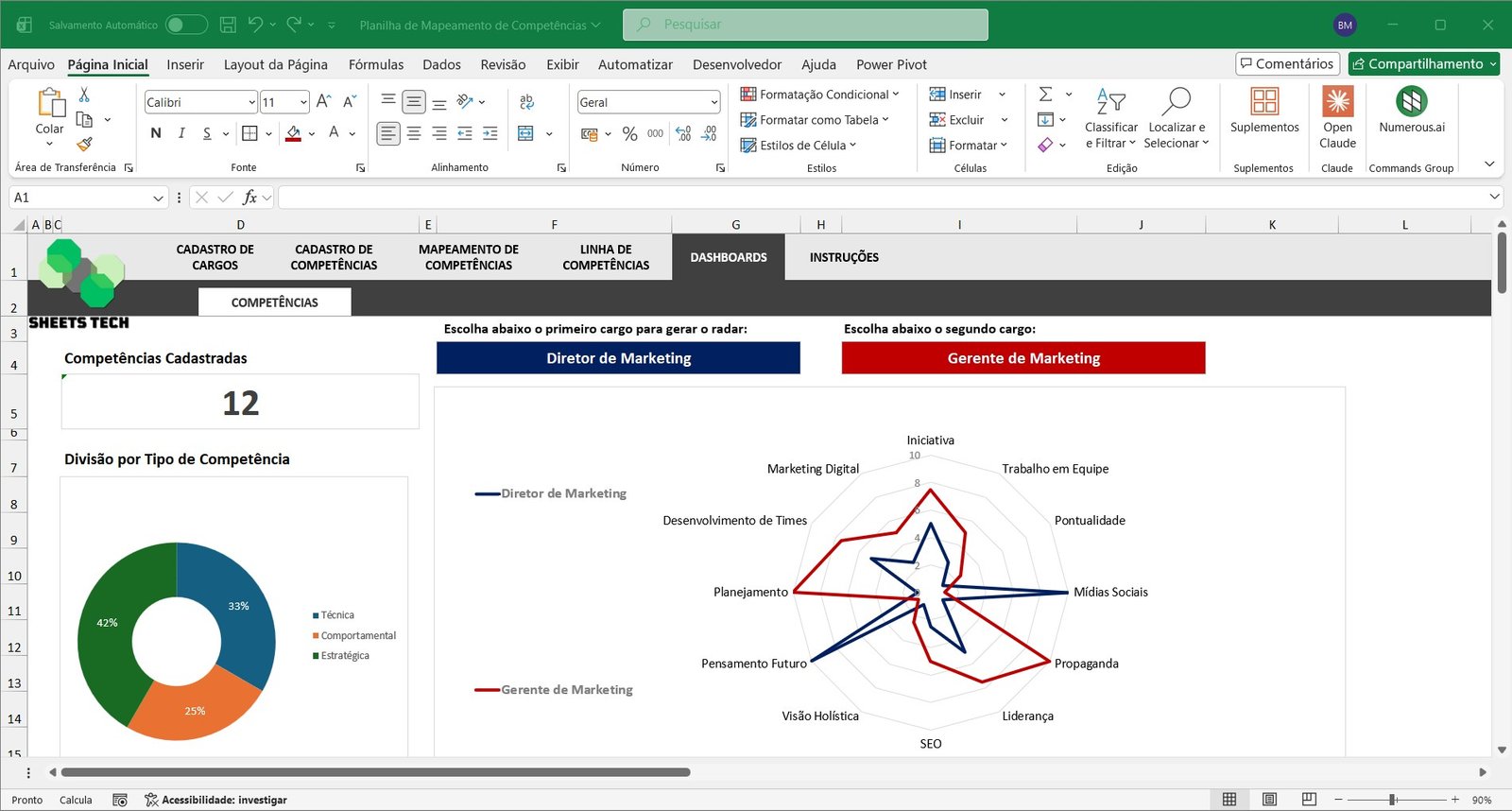 Planilha de Mapeamento de Competências em Excel - Imagem 3