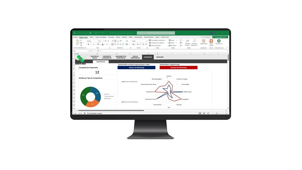 Planilha de Mapeamento de Competências em Excel