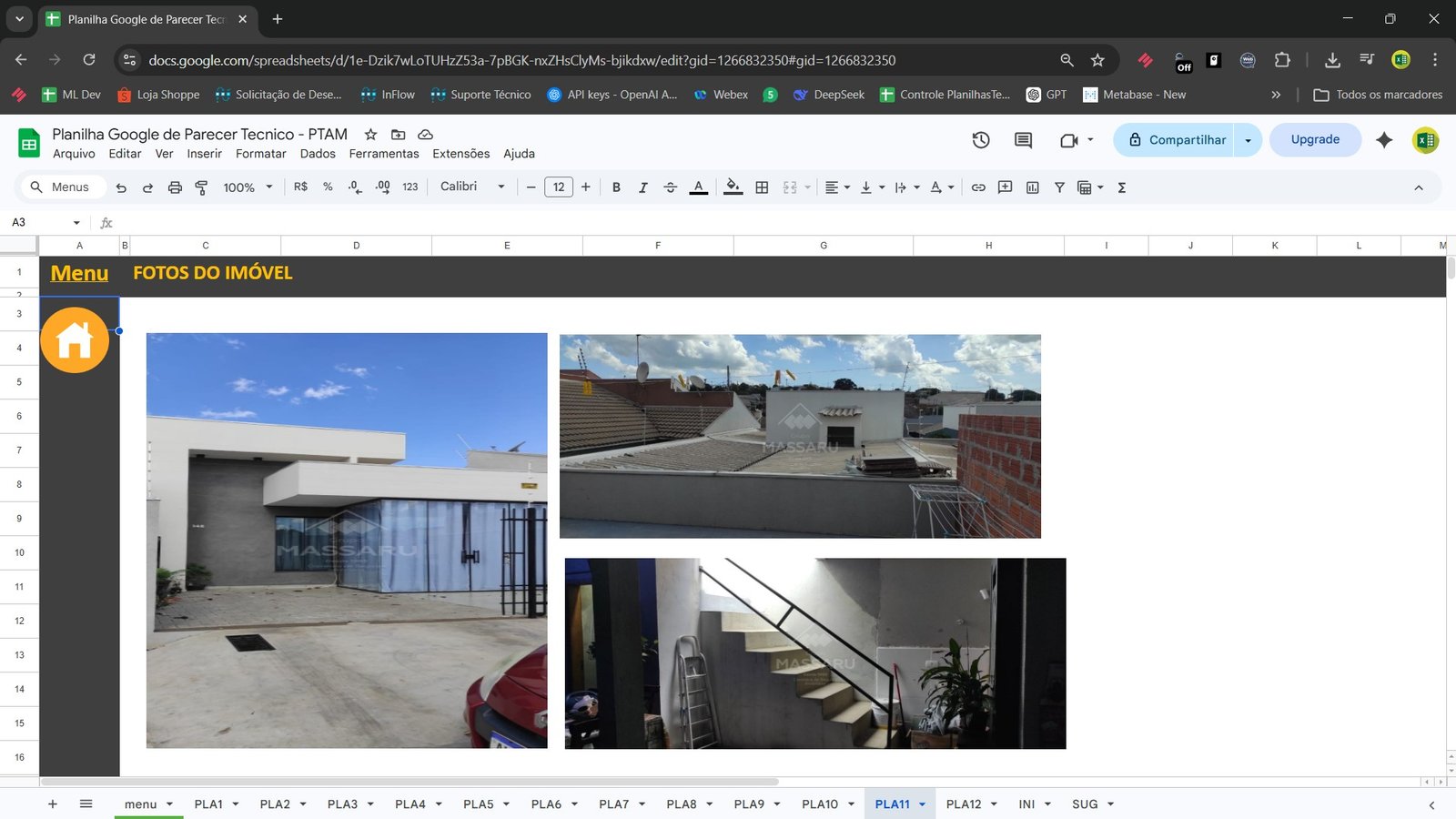 Planilha Google de Parecer Técnico Imobiliário PTAM no Google Sheets - Imagem 3