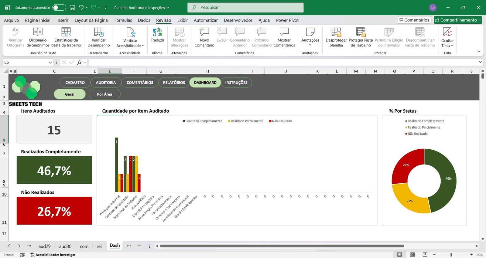 Planilha Completa para Auditorias Internas e Inspeções em Excel - Imagem 7