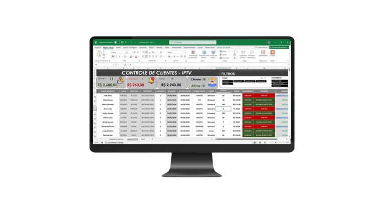 Planilha Controle de Clientes IPTV em Excel