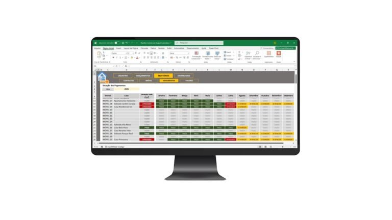Planilha de Controle de Recebimento de Aluguéis em Excel
