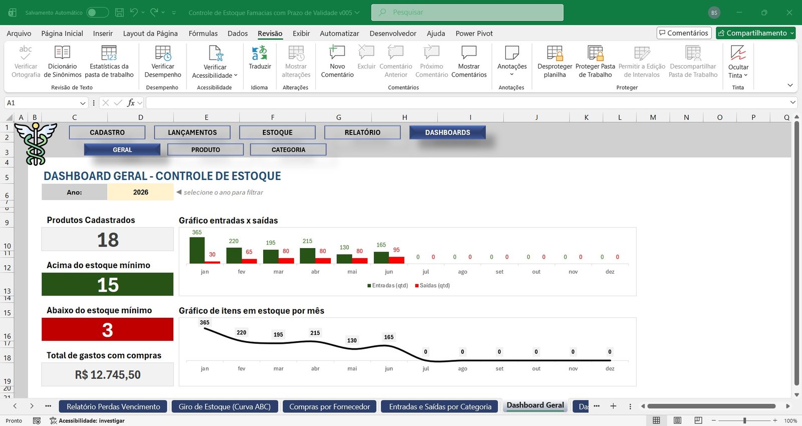 Planilha Controle de Estoque para Farmácia em Excel - Imagem 10