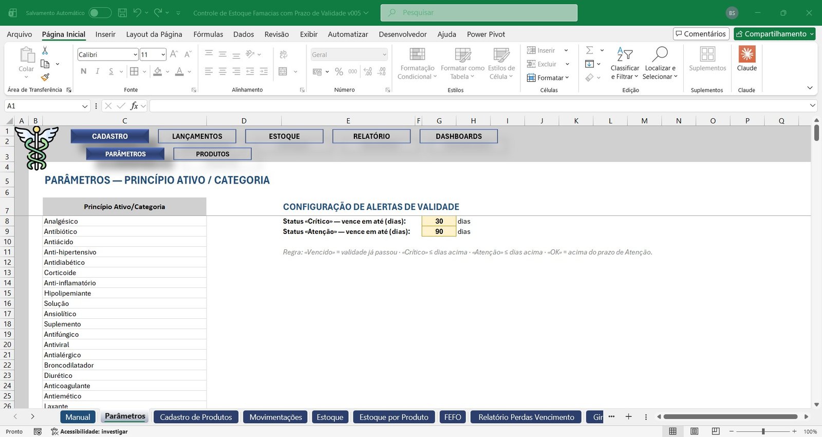 Planilha Controle de Estoque para Farmácia em Excel - Imagem 12