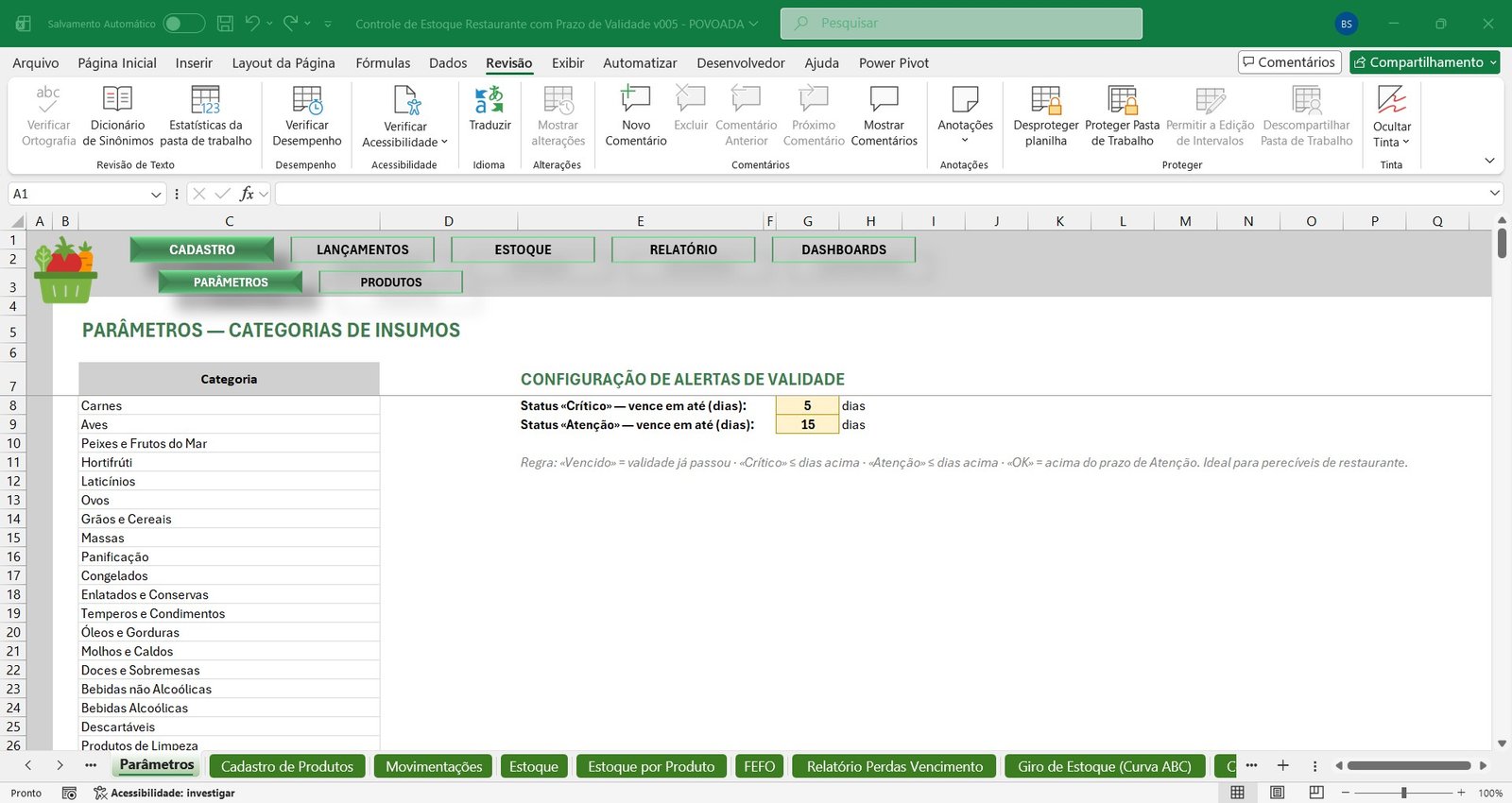 Planilha de Controle de Estoque para Restaurante - Imagem 5