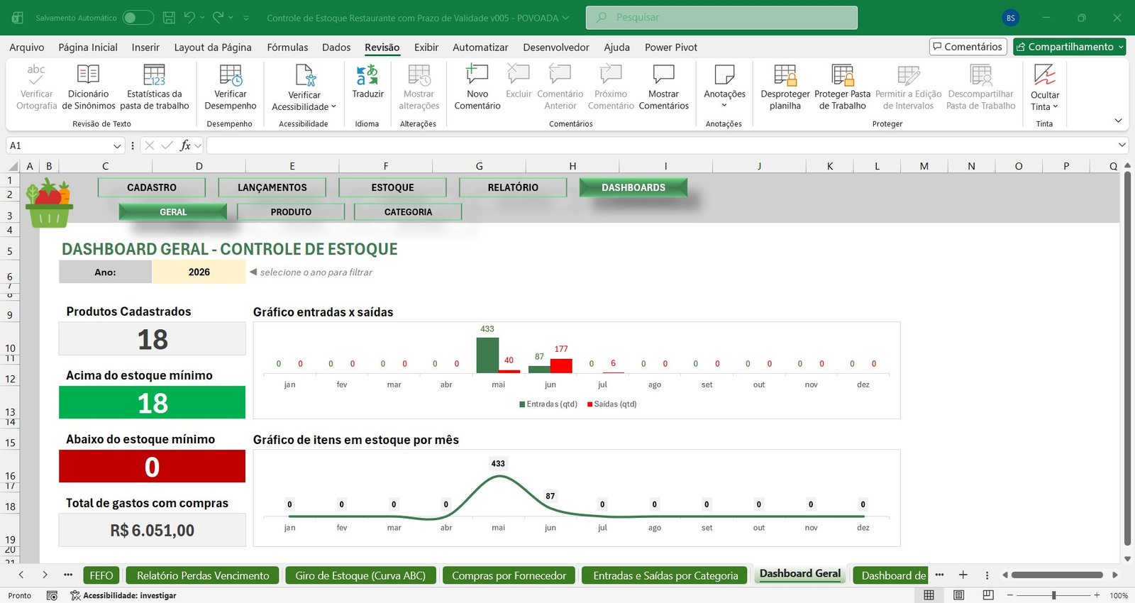 Planilha de Controle de Estoque para Restaurante - Imagem 10
