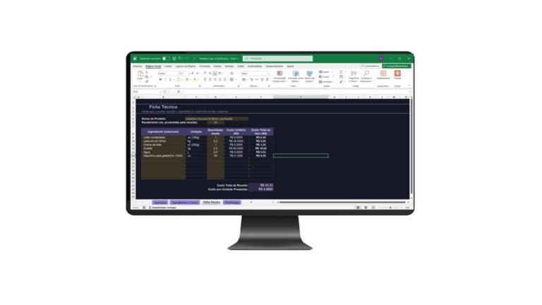 Planilha de Custo e Precificação de Doces e Salgados em Excel