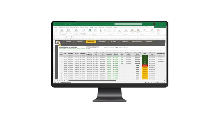 Planilha de Parcelamento de Imóvel na Planta com CUB em Excel