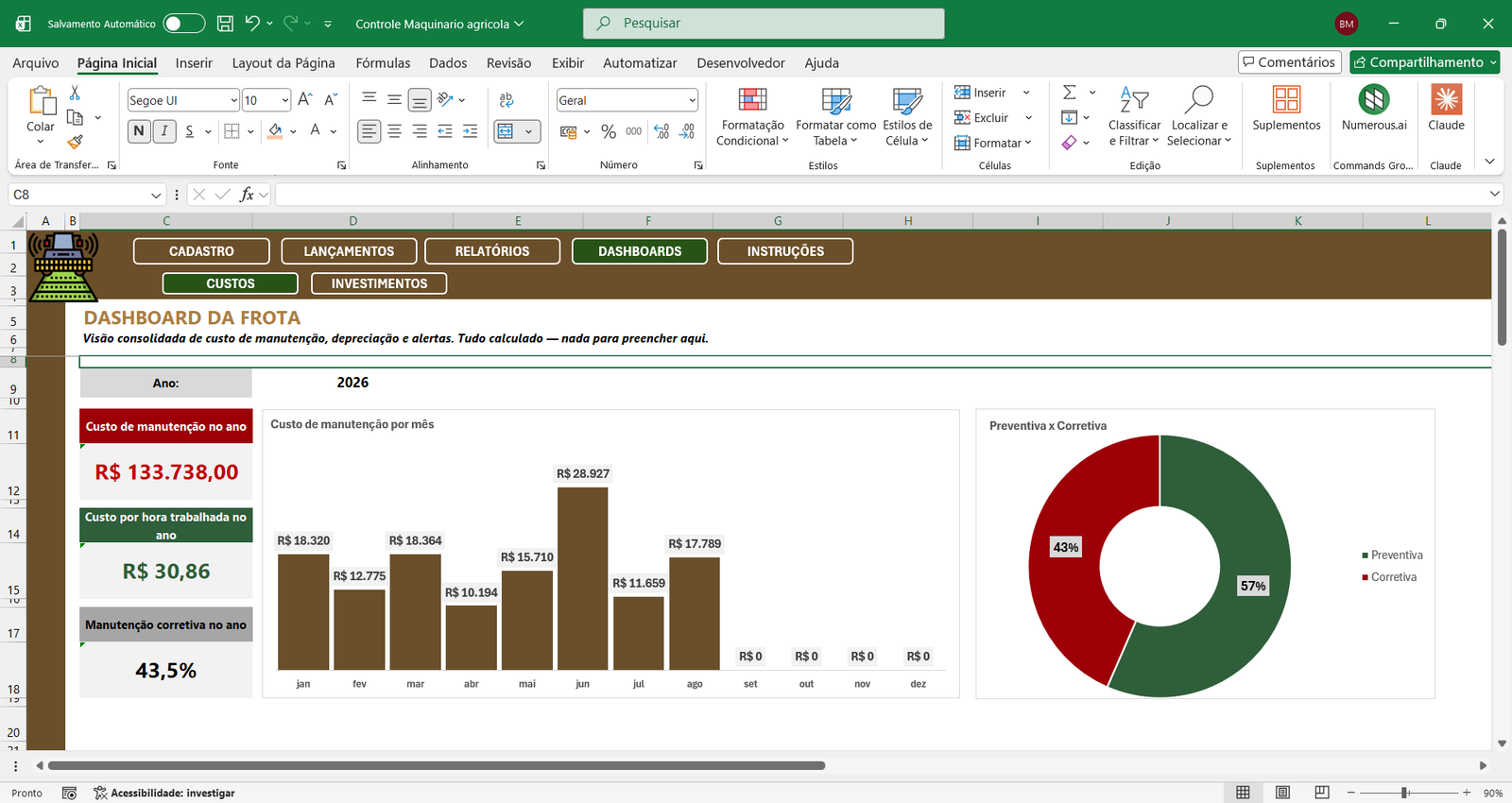 planilha de manutenção preventiva agrícola
