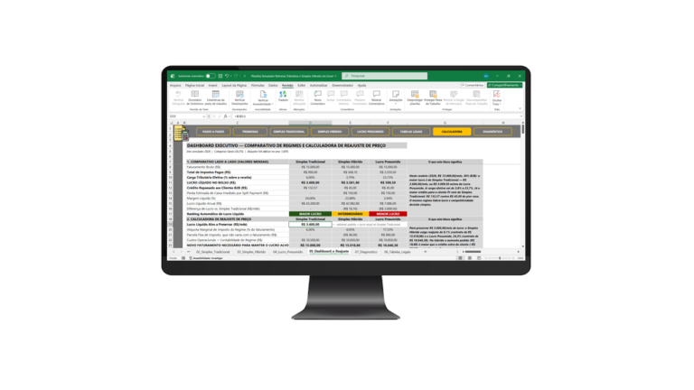 Planilha Simulador Reforma Tributária e Simples Híbrido em Excel