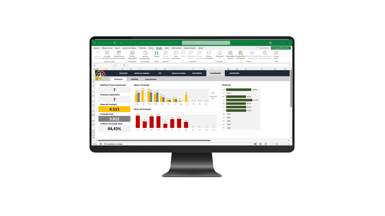 Planilha de PCP: Controle de Produção e Estoque em Excel