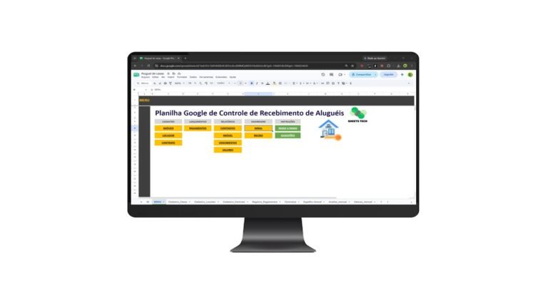 Planilha de Controle de Recebimento de Aluguéis no Google Sheets